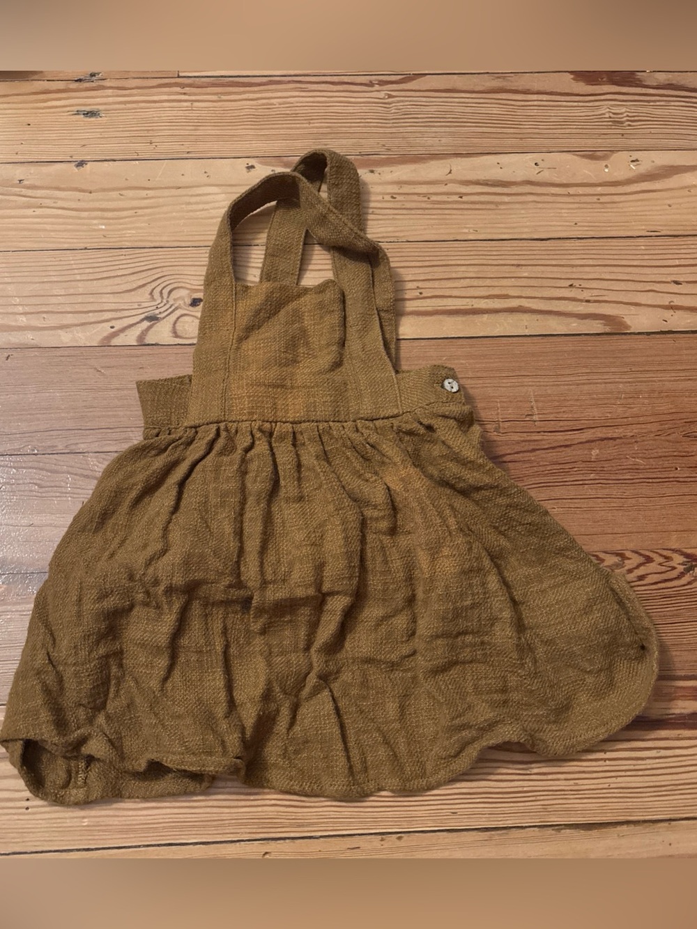 Rylee & Cru Pinafore Dress | Camel 2-3 Years Brown Sleeveless 100% Cotton